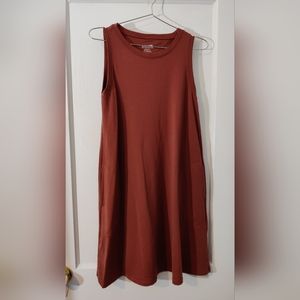 Wool& Sierra Tank Dress Small Brown/Red
